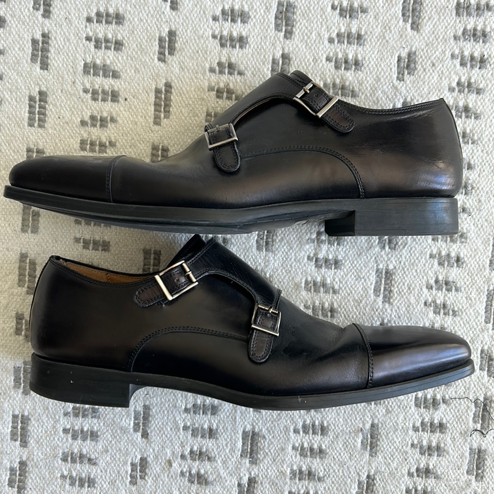 Men’s Black Magnanni Dress Shoes Monkstrap